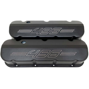 Big Block Chevy 496 Tall Valve Covers - Outline Logo - Black
