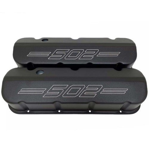 Big Block Chevy 502 Tall Valve Covers - Outline Logo - Black