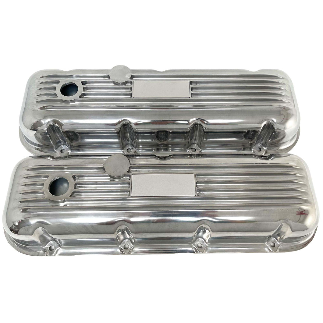 Big Block Chevy Finned Valve Covers - Custom - Polished
