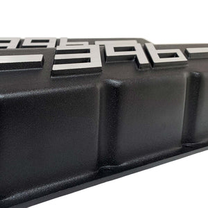 Big Block Chevy 396 - RAISED LOGO - Tall Valve Covers - Black