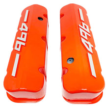 Load image into Gallery viewer, Big Block Chevy 496 - RAISED LOGO - Tall Valve Covers - Orange