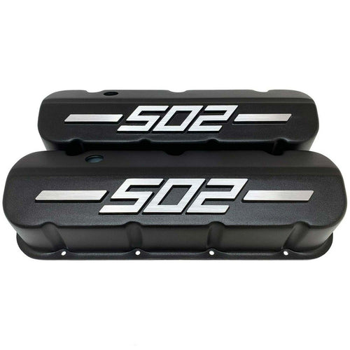 Big Block Chevy 502 - RAISED LOGO - Tall Valve Covers - Black