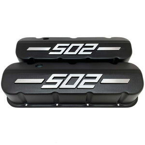 Big Block Chevy 502 - RAISED LOGO - Tall Valve Covers - Black