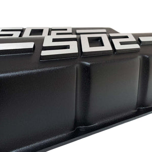 Big Block Chevy 502 - RAISED LOGO - Tall Valve Covers - Black