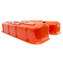 Load image into Gallery viewer, ansen usa, big block chevy 502 valve covers, orange, side profile view