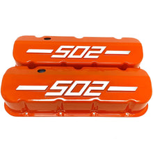 Load image into Gallery viewer, Big Block Chevy 502 - RAISED LOGO - Tall Valve Covers - Orange