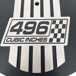 Chevy 496 Cubic Inches 14" Raised Billet Top Air Cleaner - Black