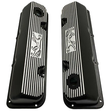 Load image into Gallery viewer, Ford 351 Cleveland - Cougar Logo - Finned Valve Covers - Black