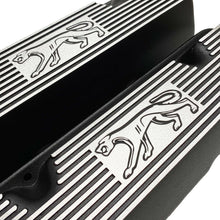 Load image into Gallery viewer, Ford 351 Cleveland - Cougar Logo - Finned Valve Covers - Black
