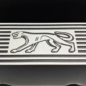 Ford 351 Cleveland - Cougar Logo - Finned Valve Covers - Black