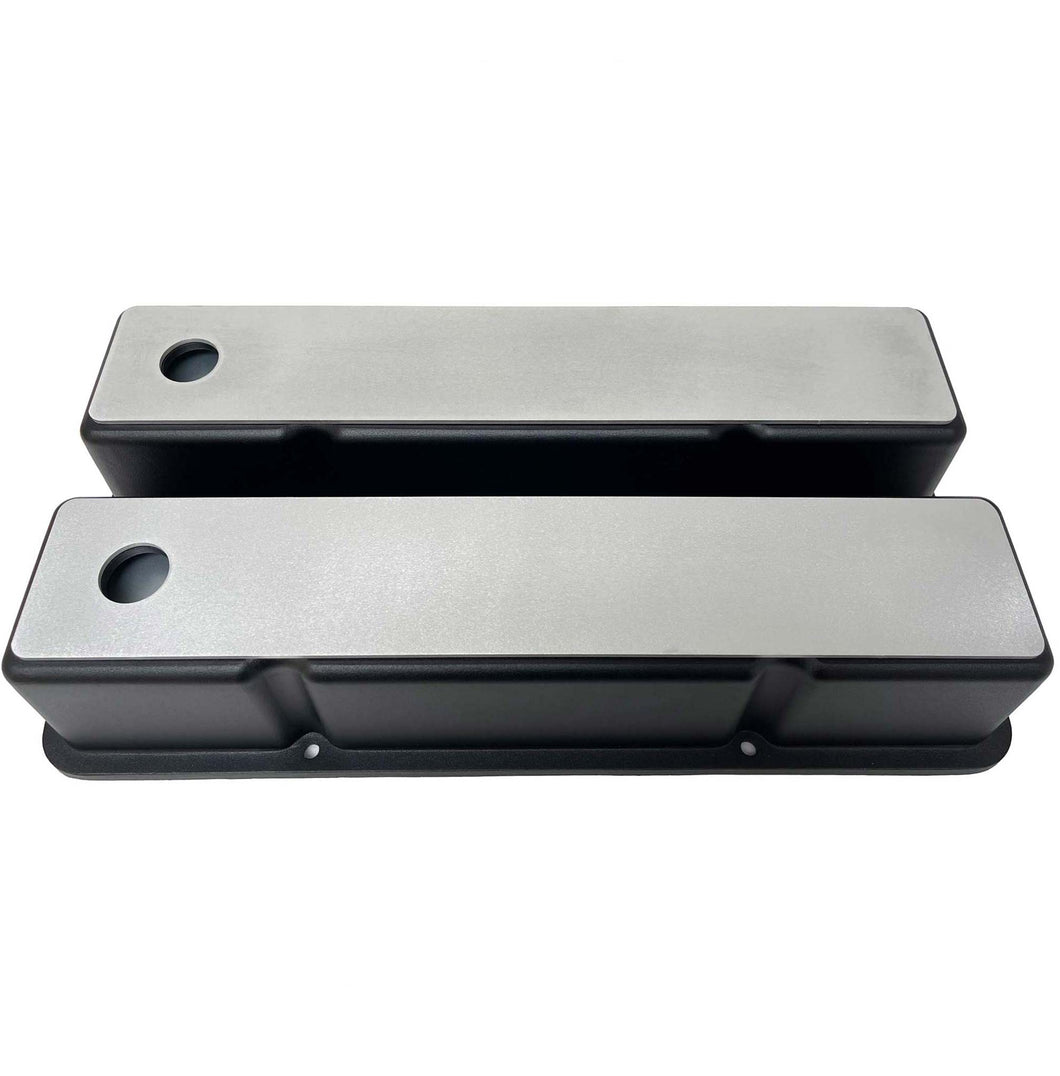 Small Block Chevy Tall Valve covers - Full Billet Top - Black