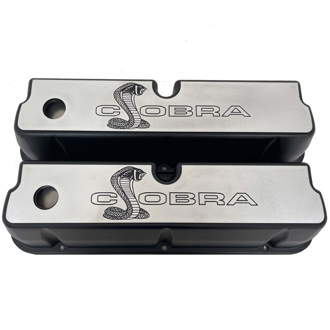 Ford 289, 351W Tall COBRA Snake - Full Billet Top - Black