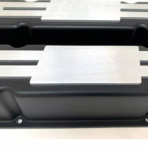 Small Block Chevy Tall Valve covers - Billet Top - Custom - Black