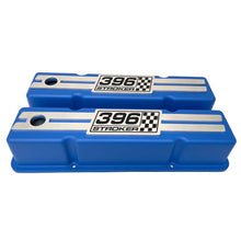 Load image into Gallery viewer, 396 STROKER Raised Billet Top Valve Covers - Blue