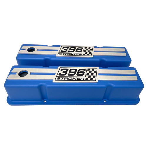396 STROKER Raised Billet Top Valve Covers - Blue