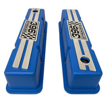 Load image into Gallery viewer, 396 STROKER Raised Billet Top Valve Covers - Blue