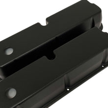 Load image into Gallery viewer, ansen custom engraving, ford 289, 302, 351 windsor custom valve covers, black, angled view