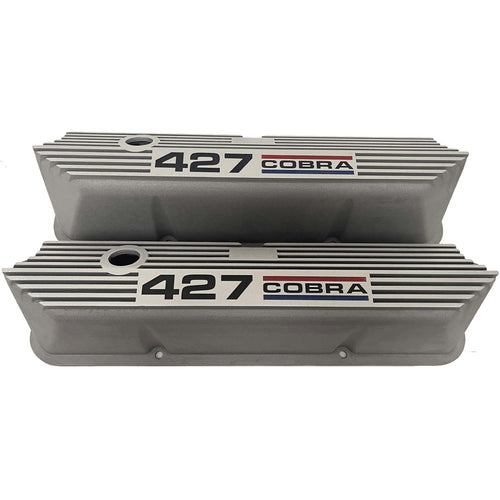 Ford FE Tall 427 Cobra Valve Covers - Tri-Color - Bead Blast