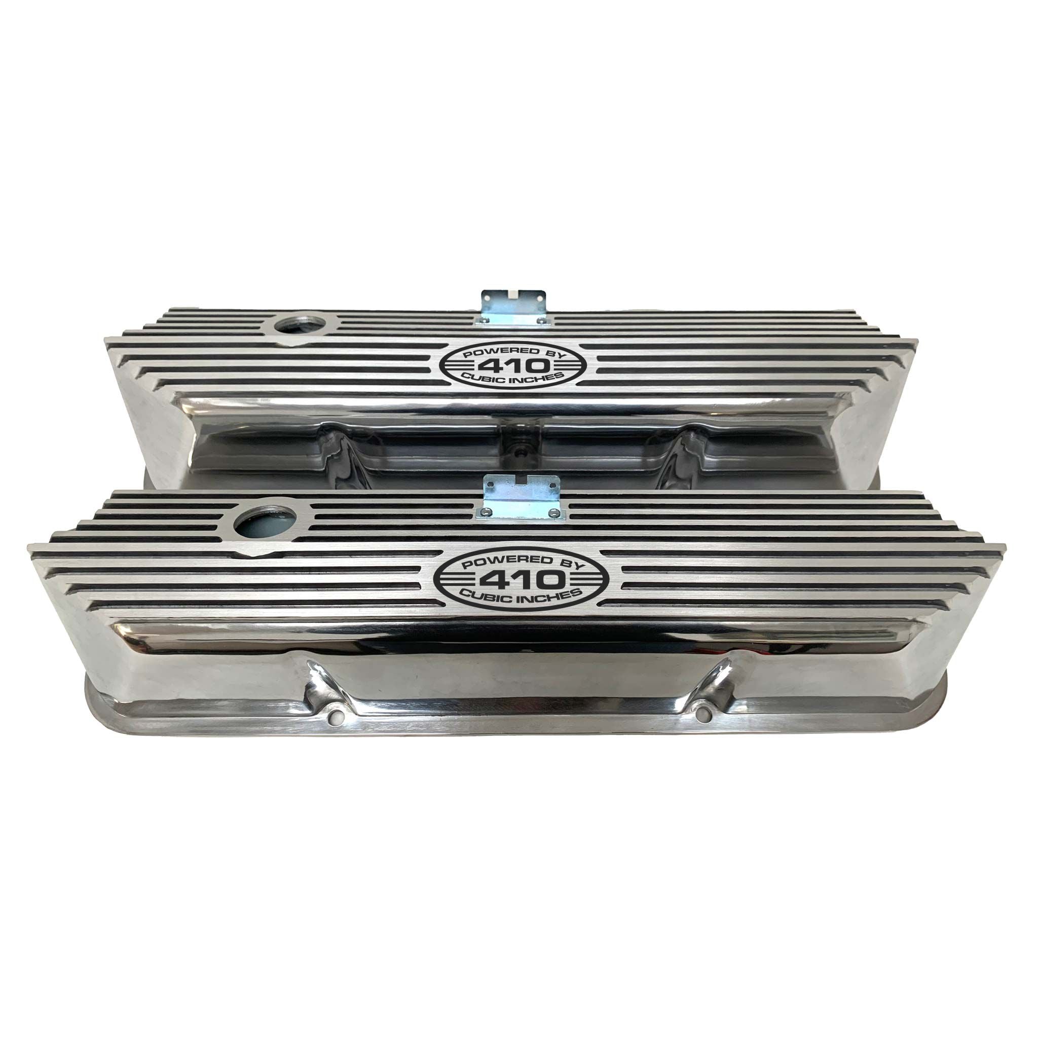 Ford FE Tall Powered By 410 Valve Covers - Polished – Ansen USA