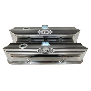 Ford FE Tall Powered By 410 Valve Covers - Polished
