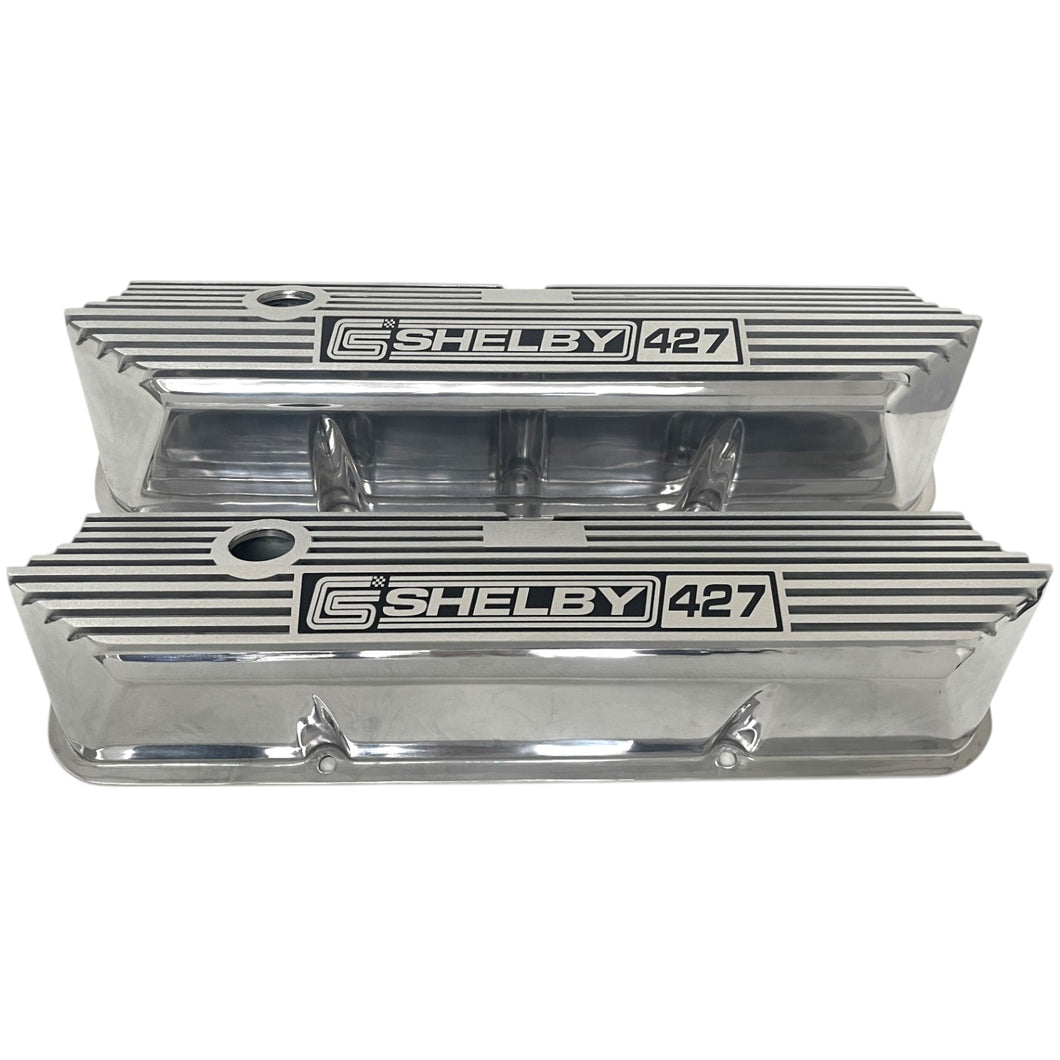 Ford FE Tall CS Shelby 427 Valve Covers - Long Plate - Polished
