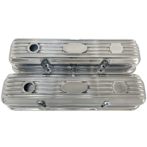 Ford FE Short Valve Covers - Custom Logo - Polished