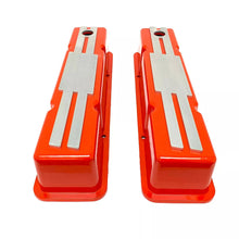 Load image into Gallery viewer, Small Block Chevy Tall Valve covers - Billet Top - Custom - Orange