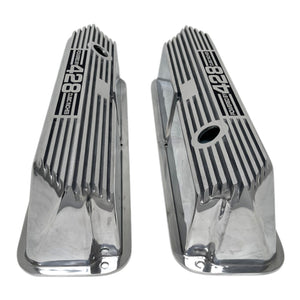 Ford FE Tall Powered By 428 Valve Covers - Long Plate - Polished