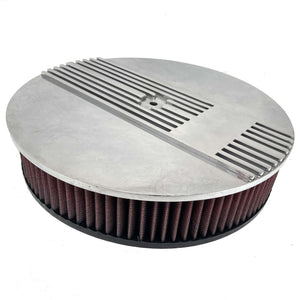 13" Round Narrow Fin Air Cleaner Kit - Custom - Polished