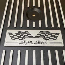Load image into Gallery viewer, Big Block Chevy Super Sport Flag Logo Valve Covers &amp; 13" Air Cleaner - Black