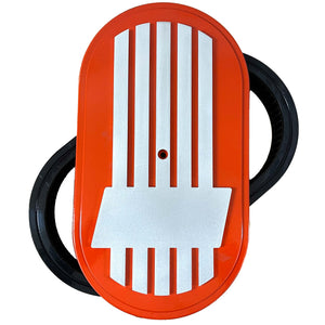 15" Oval Raised Billet Top Air Cleaner Kit - Custom - Orange