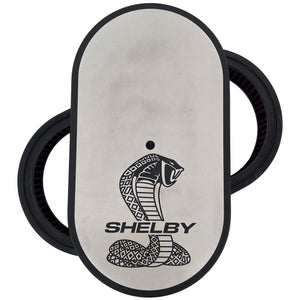 Shelby Snake - 15" Oval Air Cleaner Kit - Silver