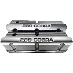 Ford Small Block Pentroof 289 COBRA Valve Covers - Polished