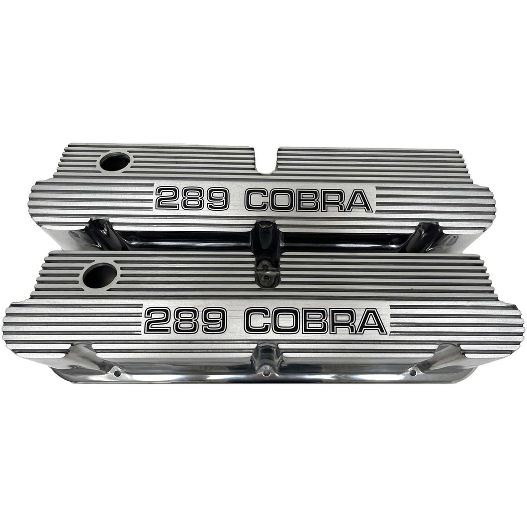 Ford Small Block Pentroof 289 COBRA Valve Covers - Polished