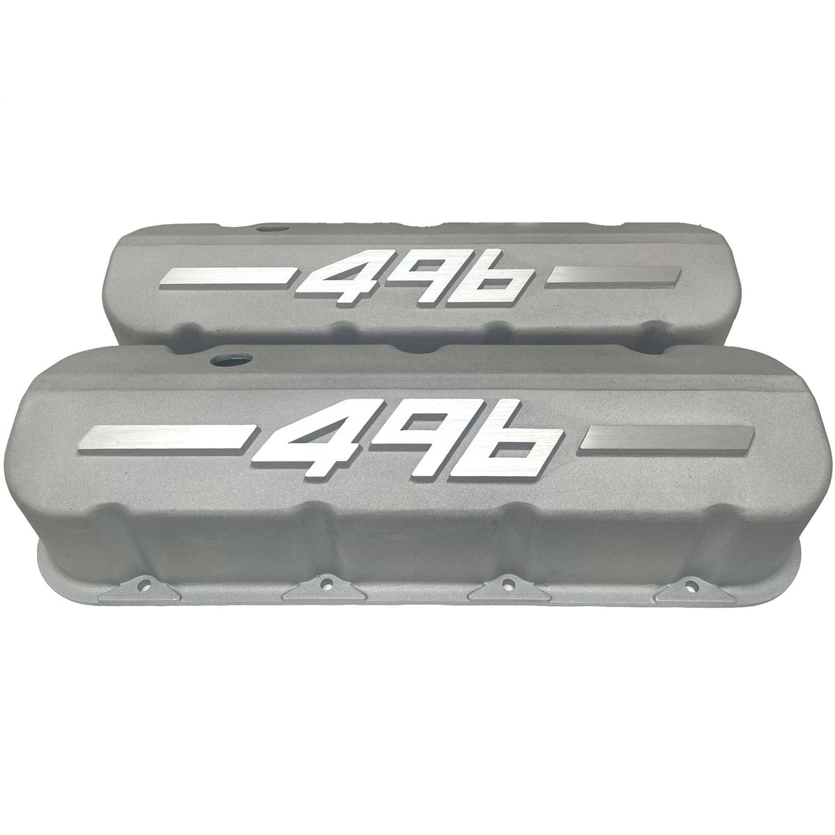 Libc 496 Big Block Chevy 496 - RAISED LOGO - Tall Valve Covers - Bead Blast ...