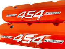 Load image into Gallery viewer, Big Block Chevy 454 Super Sport - RAISED LOGO - Tall Valve Covers - Orange