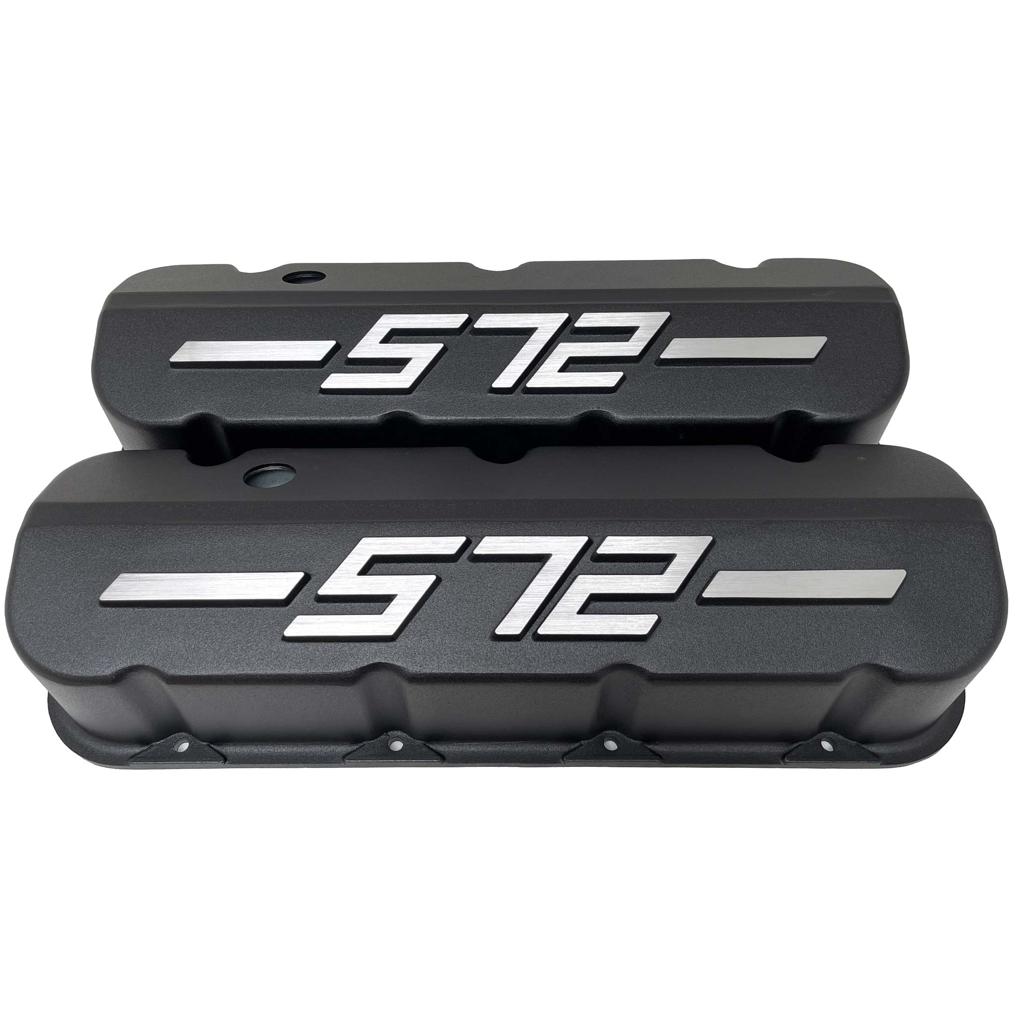 Big Block Chevy 572 - RAISED LOGO - Tall Valve Covers - Black