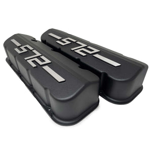 Big Block Chevy 572 - RAISED LOGO - Tall Valve Covers - Black