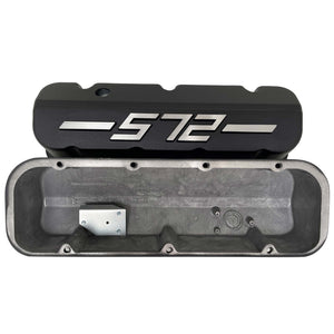 Big Block Chevy 572 - RAISED LOGO - Tall Valve Covers - Black