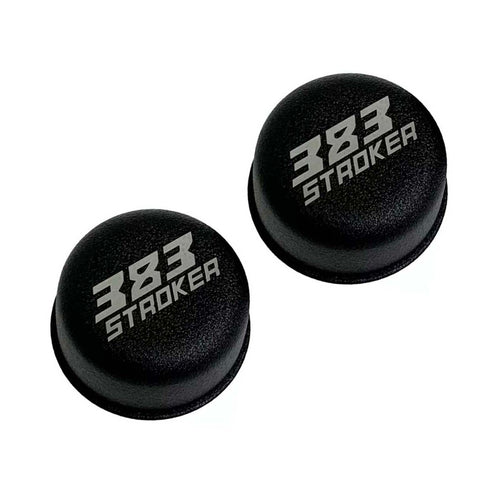 Chevy/Mopar 383 Stroker Chrome Valve Cover Breather Set - Black