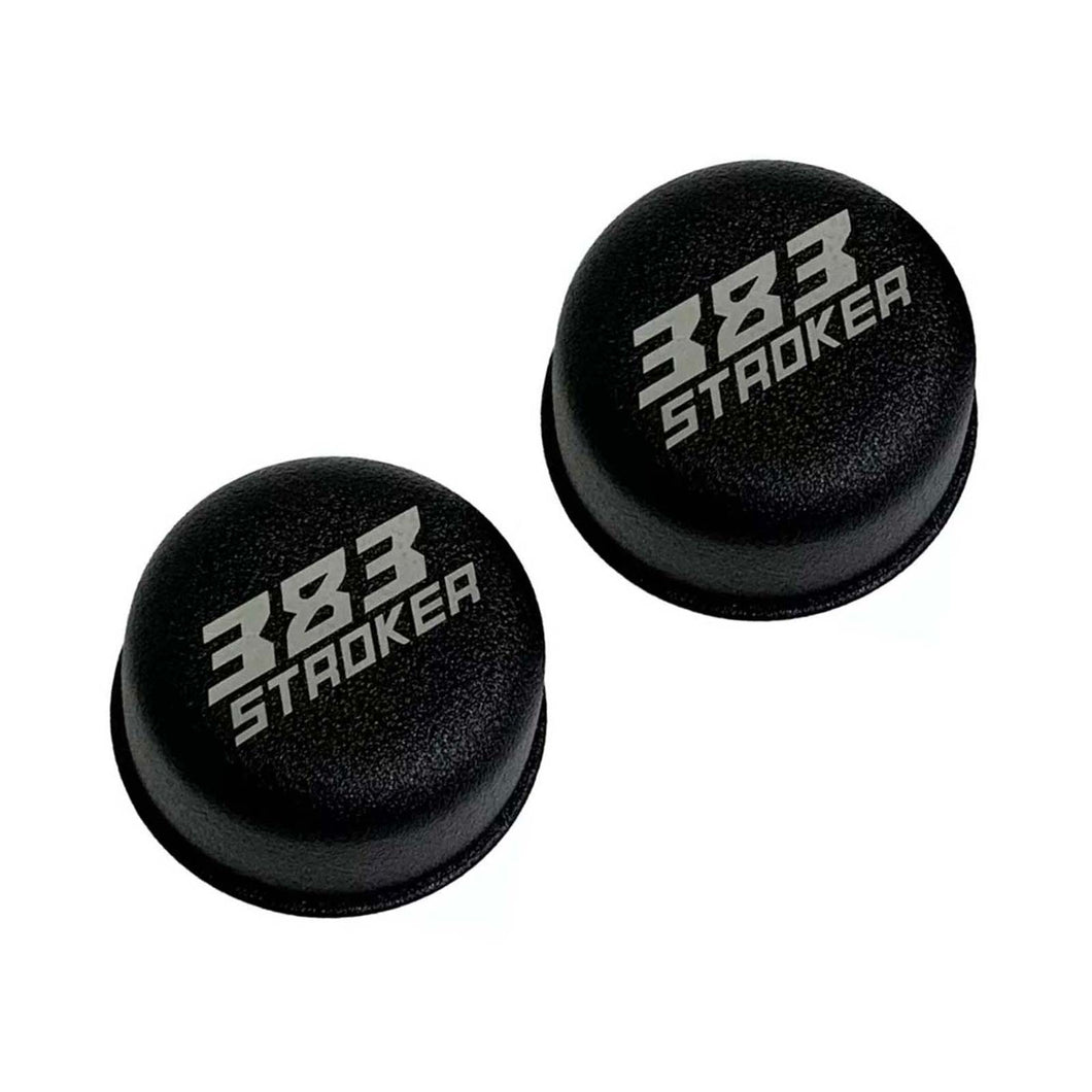 Chevy/Mopar 383 Stroker Chrome Valve Cover Breather Set - Black