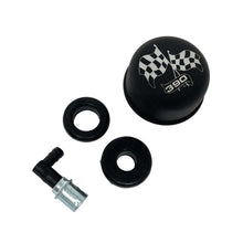 Load image into Gallery viewer, FE 390 Checkered Flag Valve Cover Breather &amp; Small PCV Valve - Black