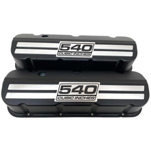 Load image into Gallery viewer, Big Block Chevy 540 Tall Valve Covers - Raised Billet - Black