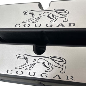 Ford Small Block Cougar Tall Valve Covers - Billet Top - Black
