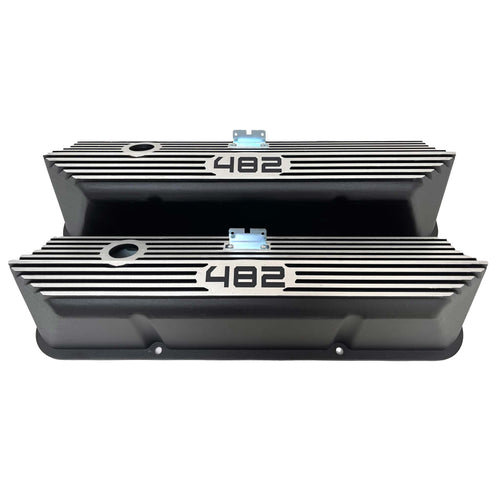 Ford FE Tall 482 Number Logo Valve Covers - Black