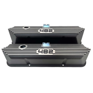 Ford FE Tall 482 Number Logo Valve Covers - Black