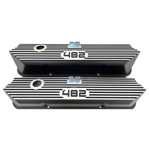 Ford FE Tall 482 Number Logo Valve Covers - Black