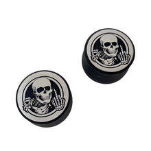 Load image into Gallery viewer, F-U Skeleton Billet Valve Cover Breather Set - Sanded Top - Black