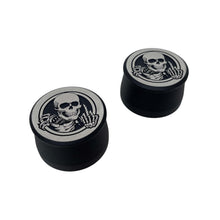 Load image into Gallery viewer, F-U Skeleton Billet Valve Cover Breather Set - Sanded Top - Black