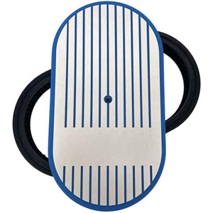 15" Oval Finned Billet Top Air Cleaner Kit - Custom - Blue